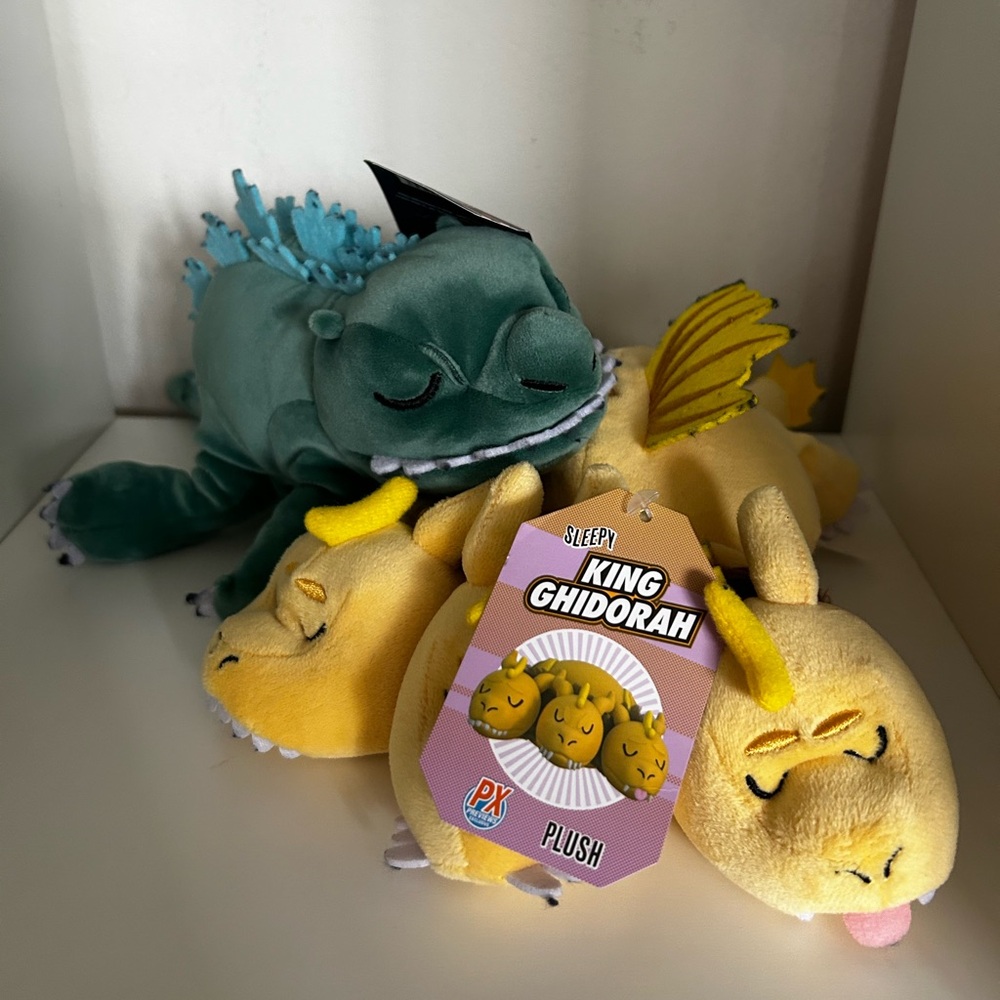NWT Sleeping Toho Godzilla and King Ghidorah  Plush Toy